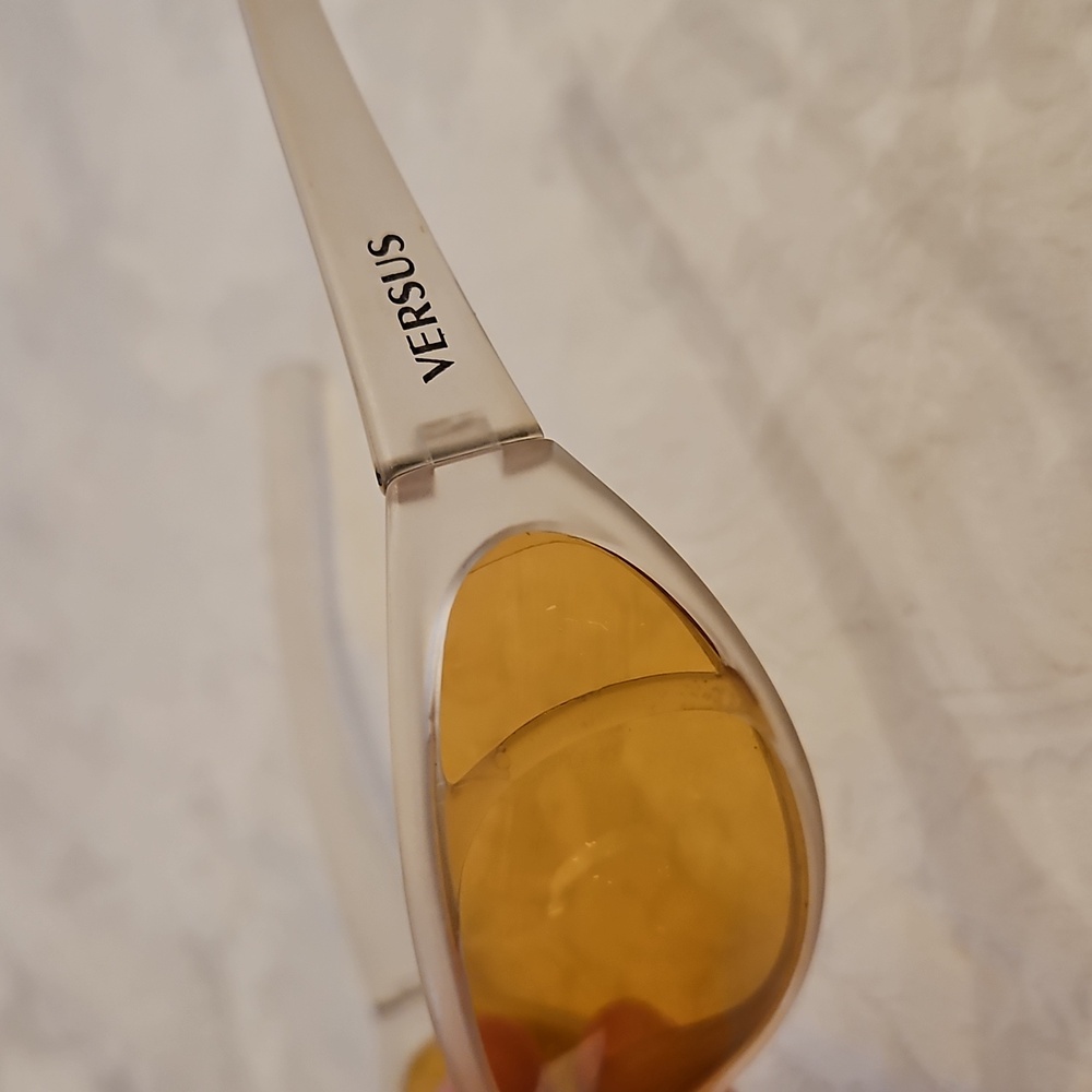 Versus Versace Transparent  Sunglasses With Yellow Orange Lenses.  Retro Cool - Picture 2 of 7